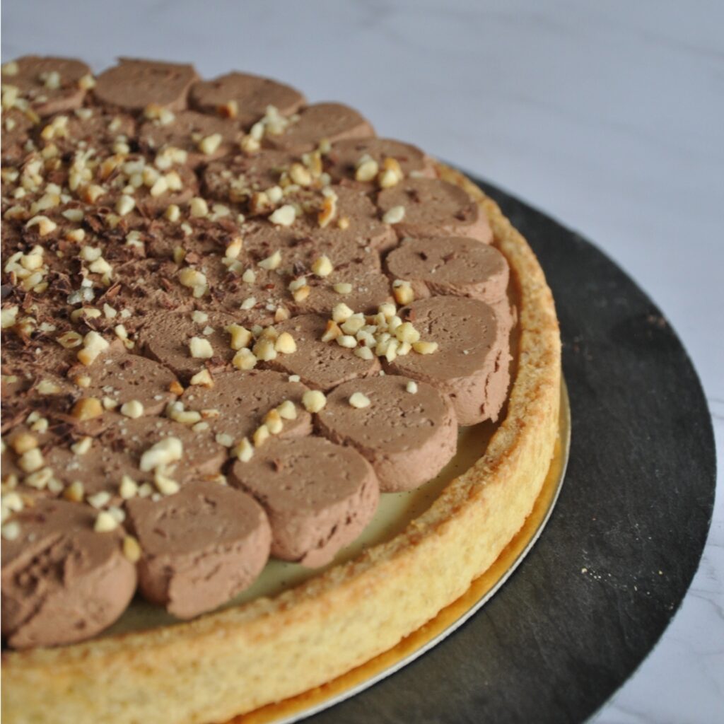 Tarte chocolat caramel et sa ganache montée